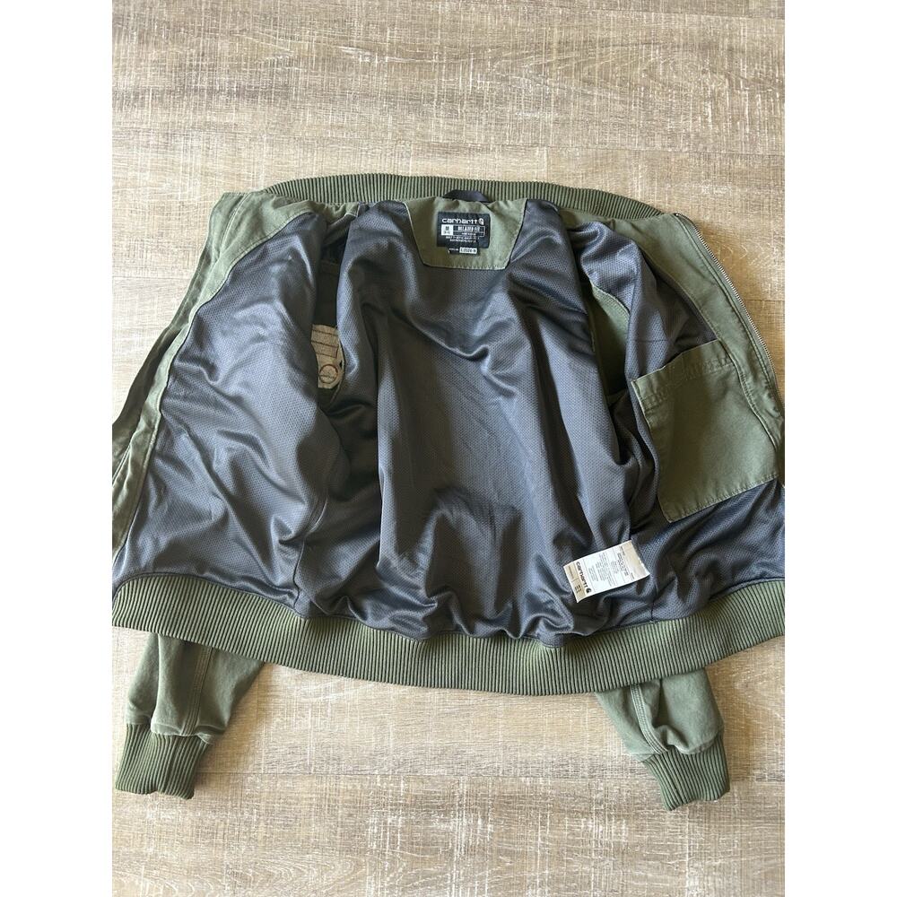 Carhartt Crawford Bomber Jacket Womens M Green Canvas Relaxed Fit OJ2524-W - Picture 10 of 16